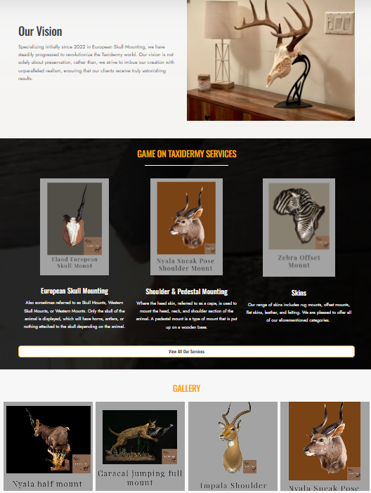 Game on taxidermy